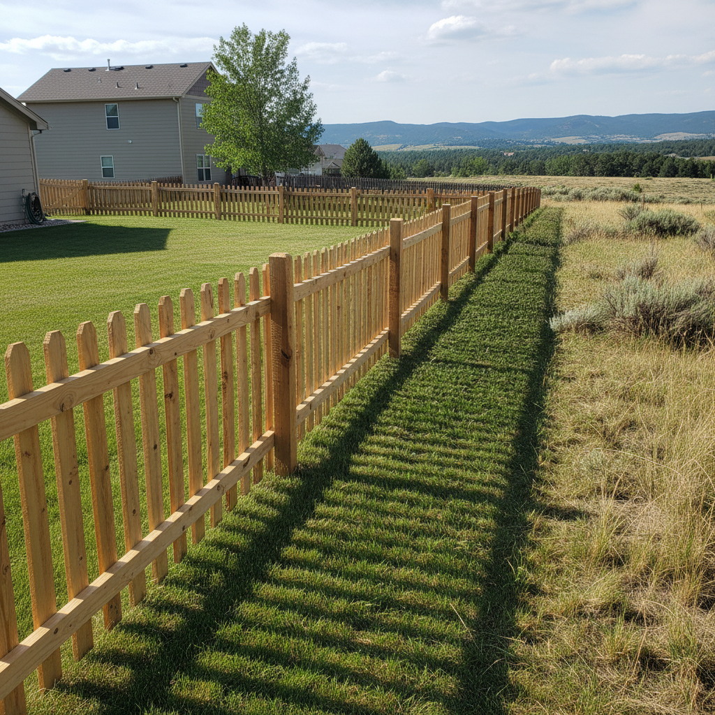 Completed fence repair work at a residential property in Rapid City, SD