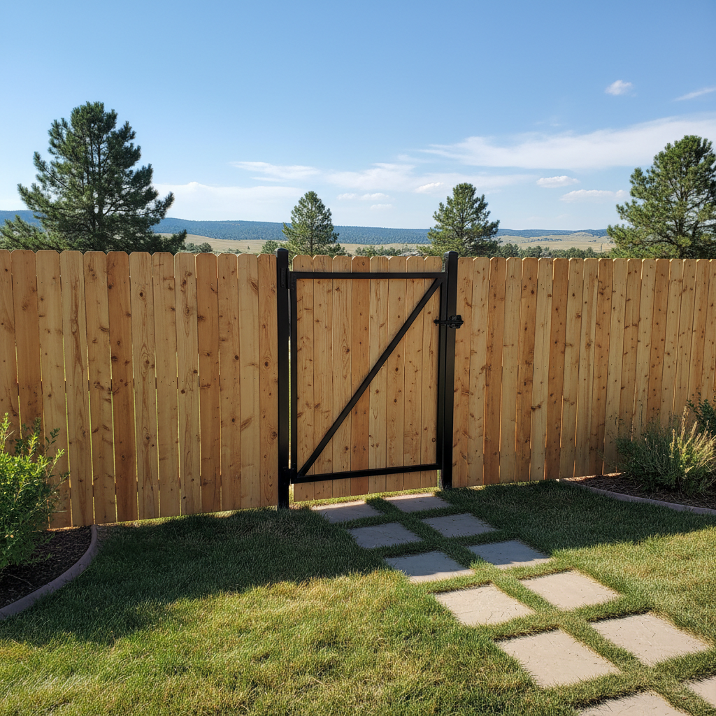 Completed gate installation work at a residential property in Rapid City, SD