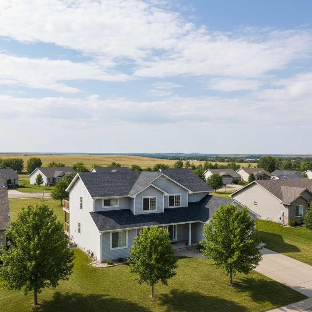 Completed storm damage repair work at a residential property in Sioux Falls, SD
