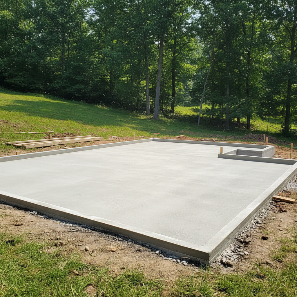 Completed concrete foundations work at a residential property in Maryville, TN