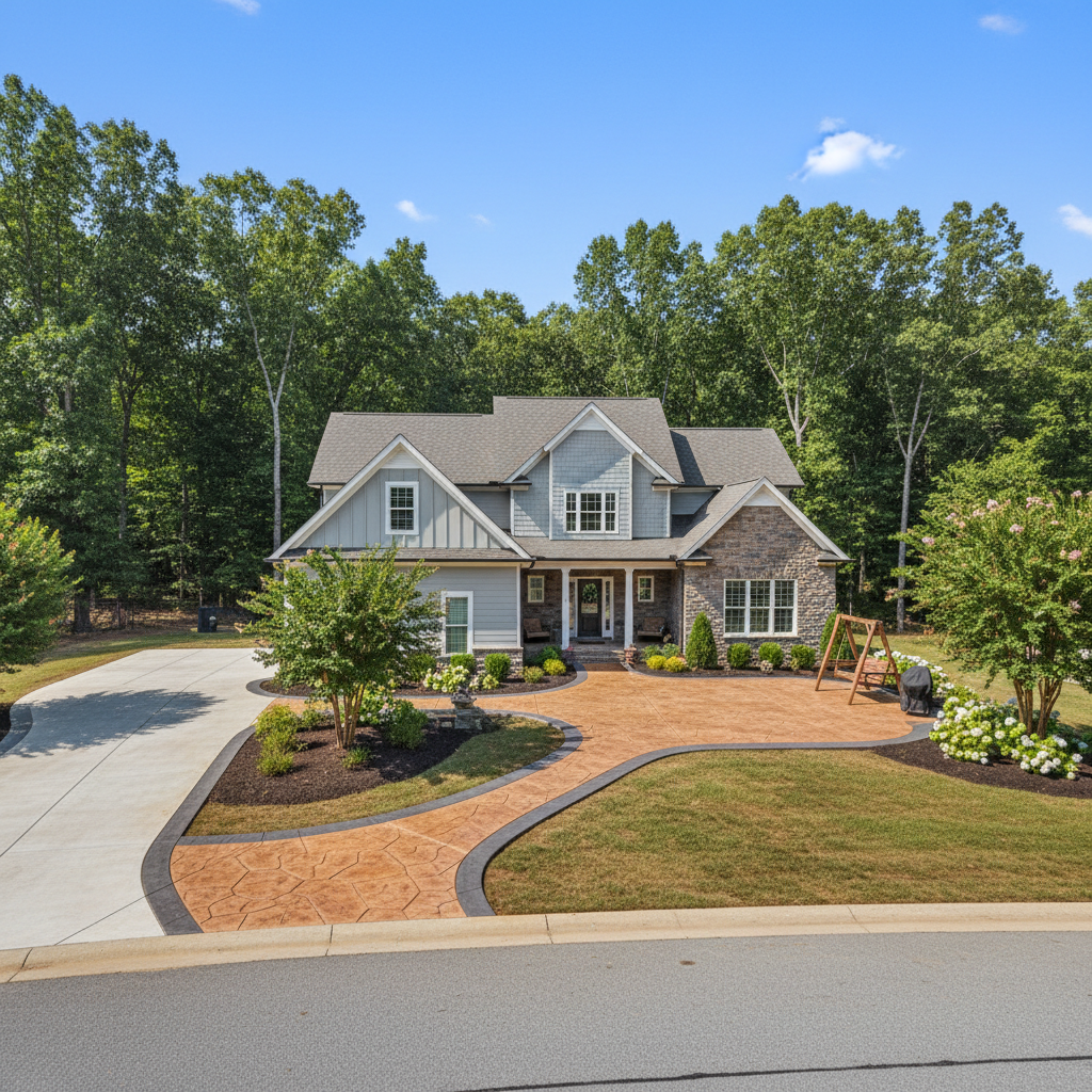 Completed decorative concrete work at a residential property in Sevierville, TN