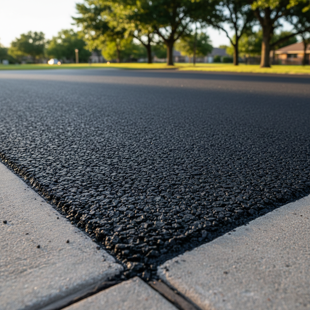 Completed residential asphalt work at a residential property in Baytown, TX