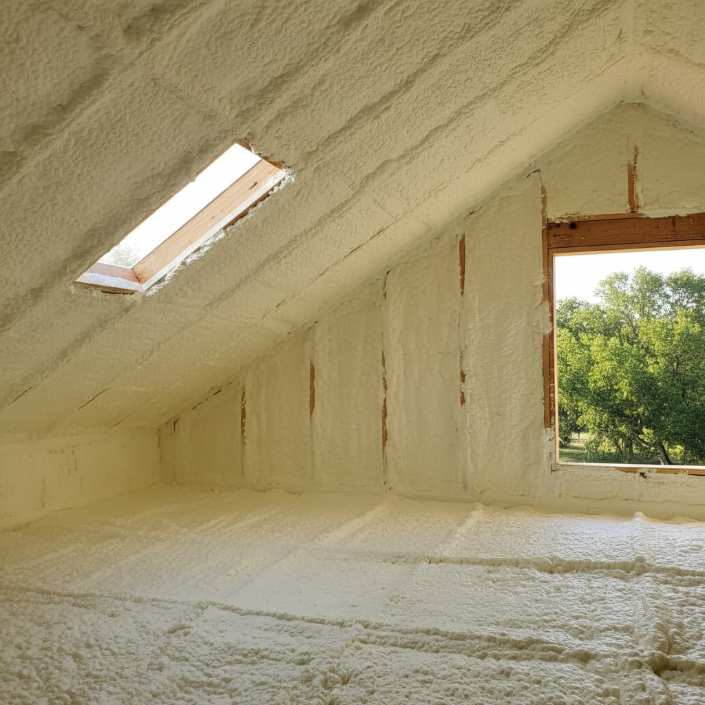 Completed closed cell spray foam work at a residential property in Arlington, TX