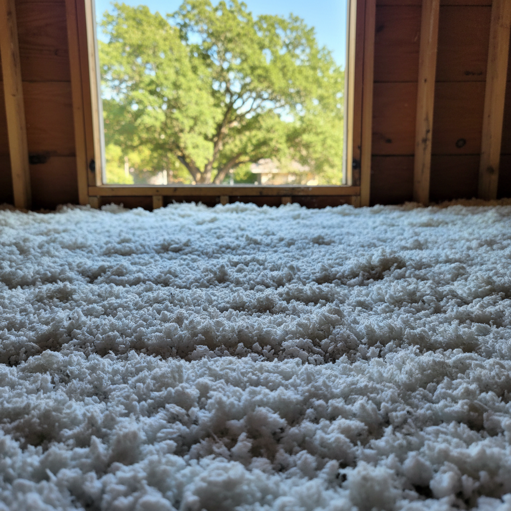 Completed blown-in insulation work at a residential property in DeSoto, TX