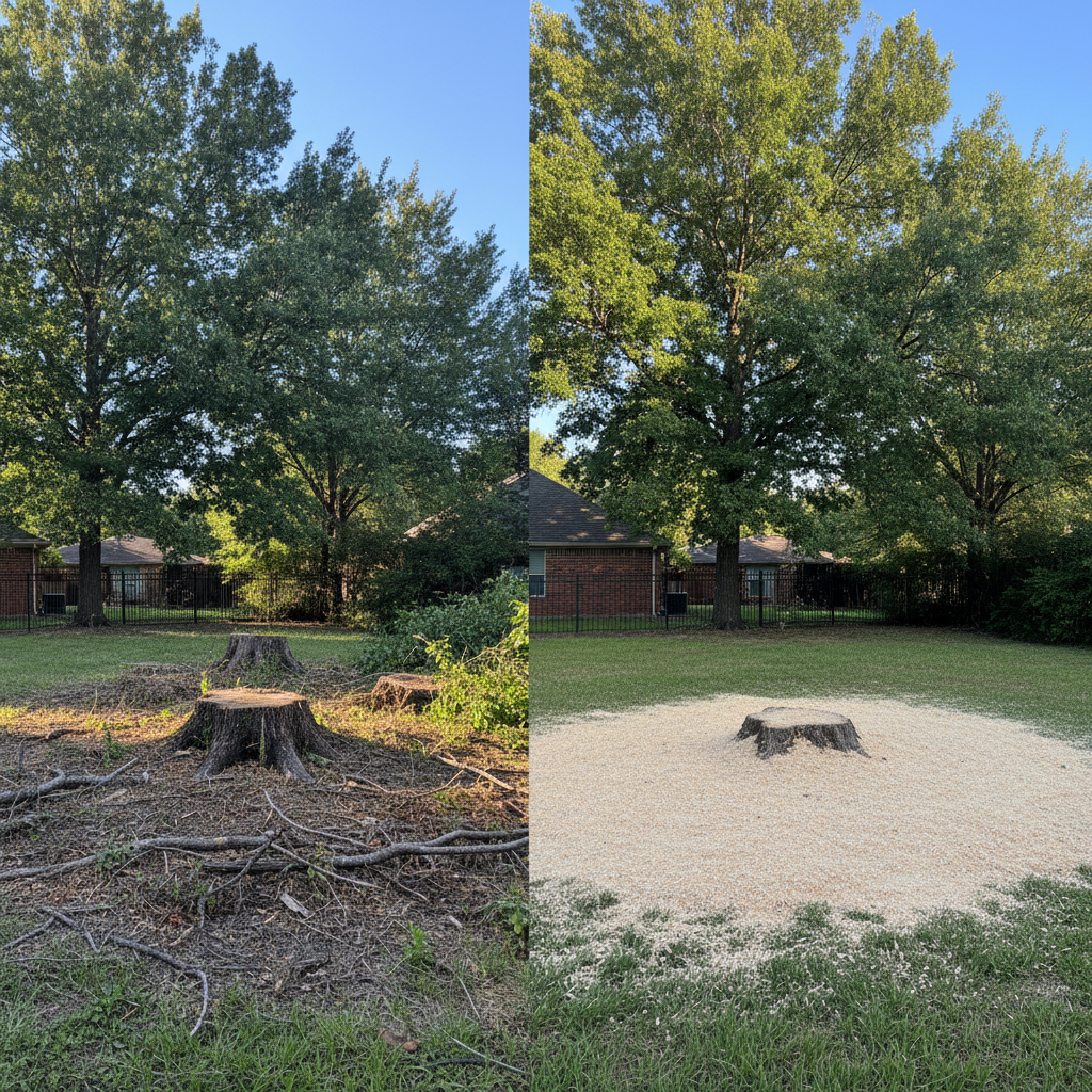 Completed stump grinding & removal work at a residential property in Converse, TX