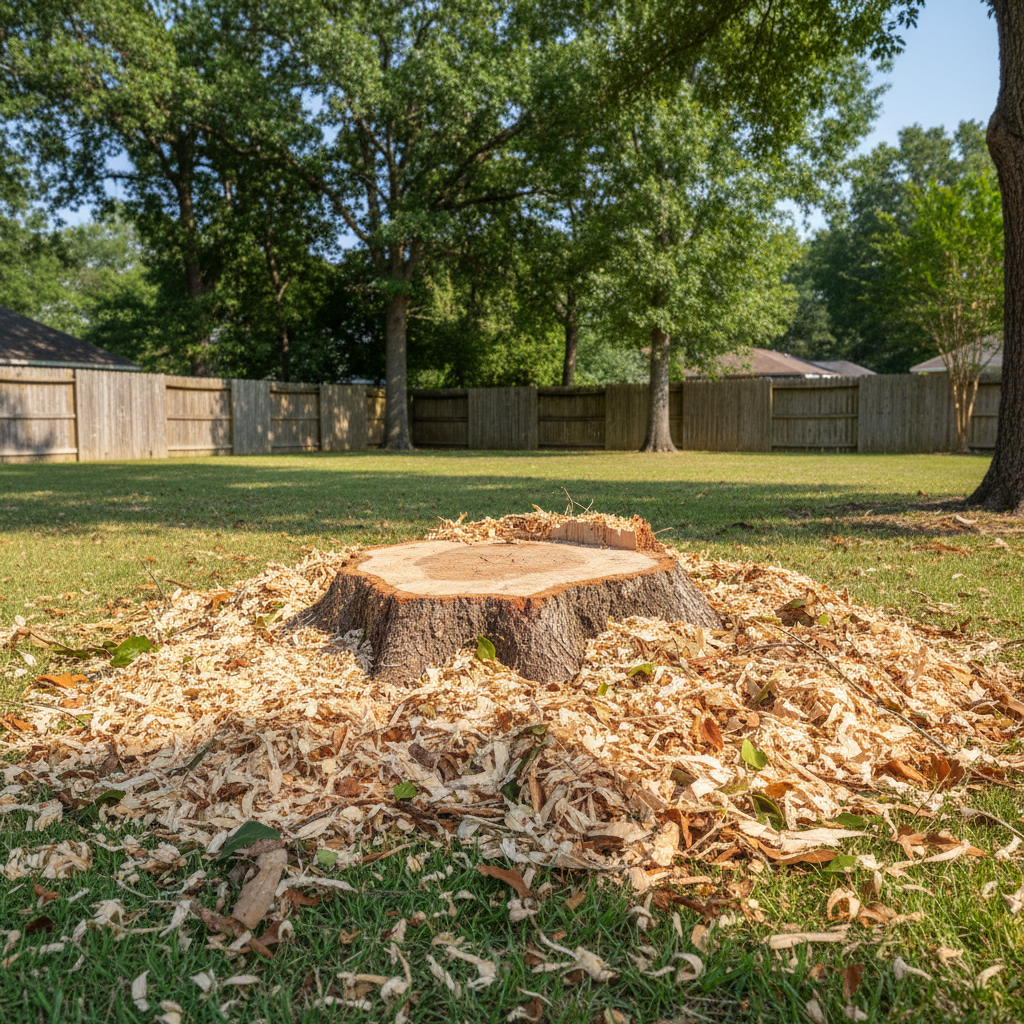 Completed emergency tree removal work at a residential property in Beaumont, TX