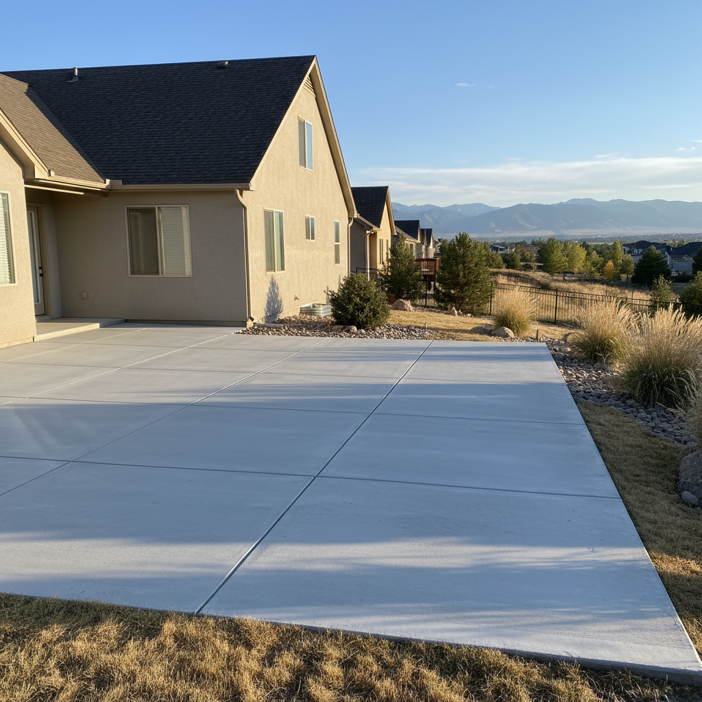 Completed concrete flatwork work at a residential property in West Jordan, UT