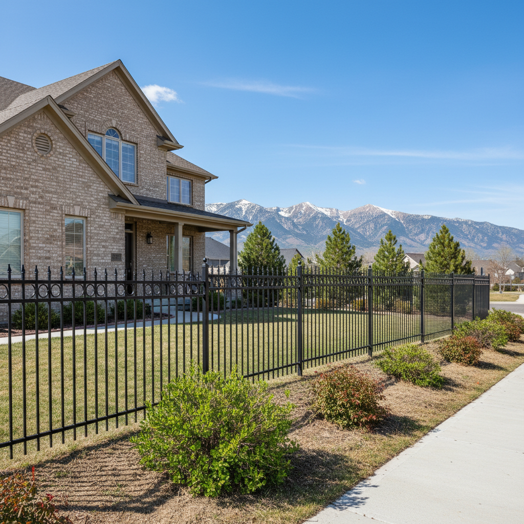 Completed ornamental iron fencing work at a residential property in Ogden, UT