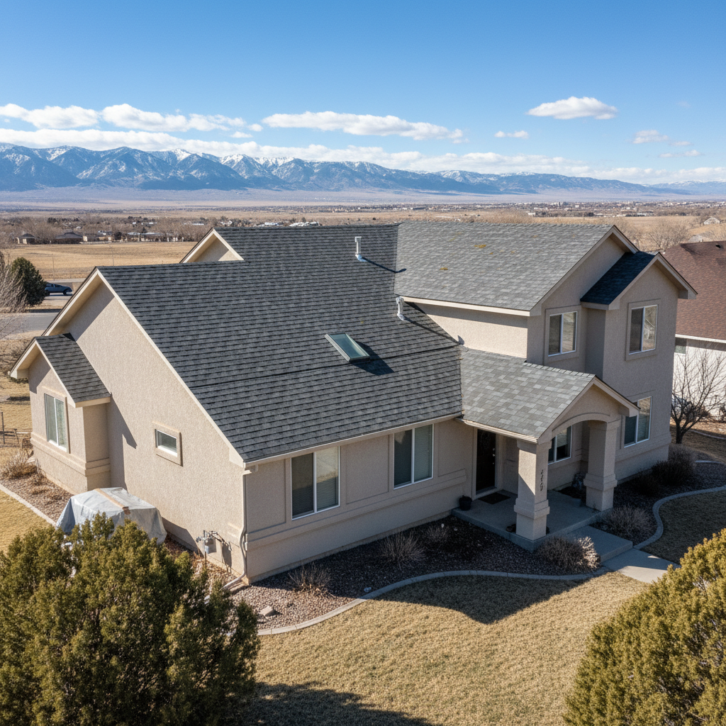 Completed roof repair work at a residential property in Kearns, UT