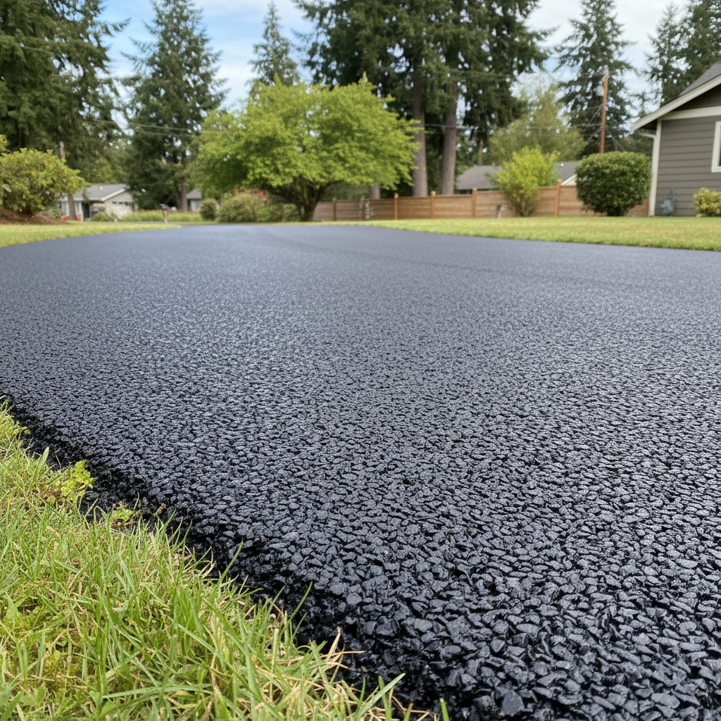 Completed asphalt paving work at a residential property in Bremerton, WA