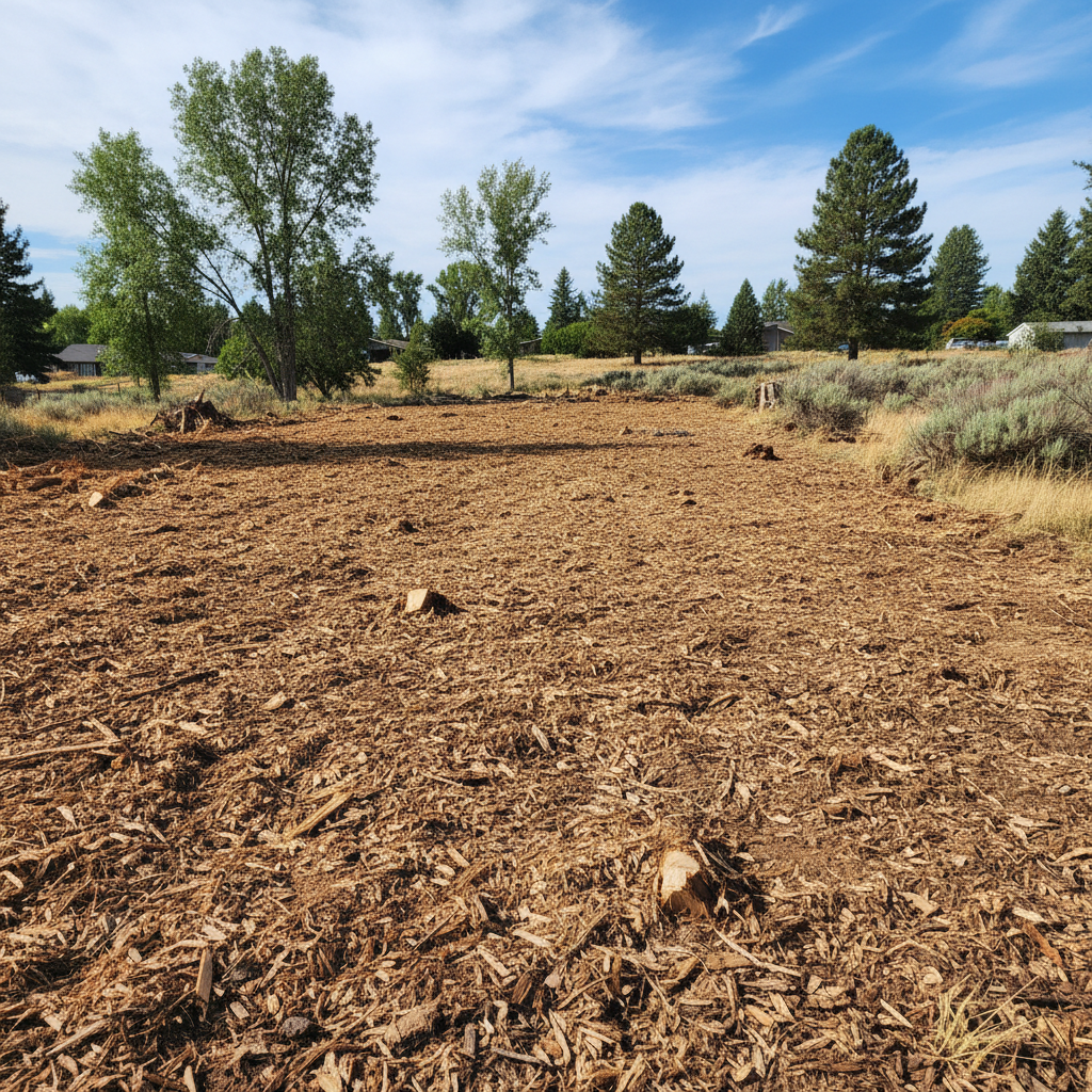 Completed lot clearing work at a residential property in Richland, WA