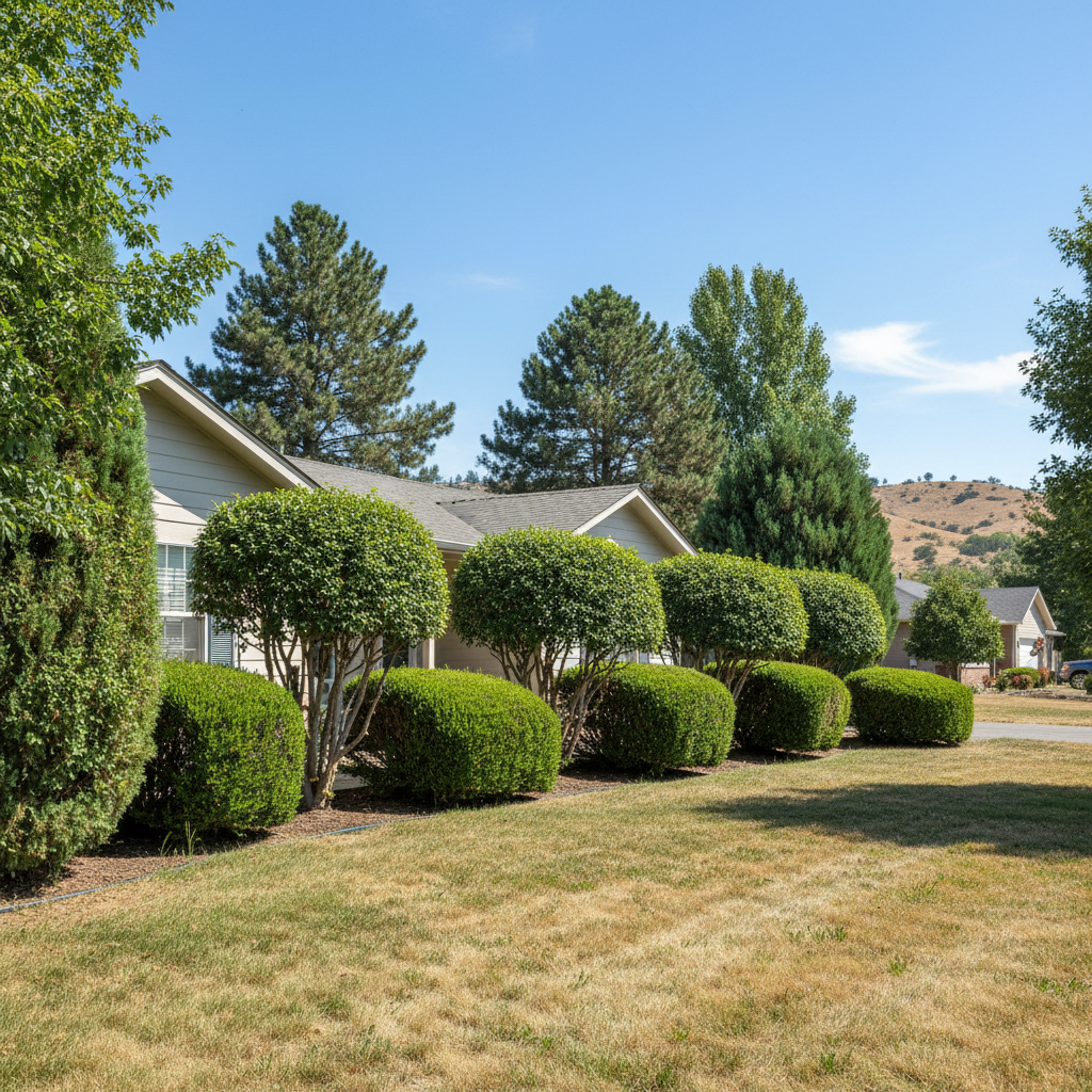 Completed shrub & bush trimming work at a residential property in Kennewick, WA