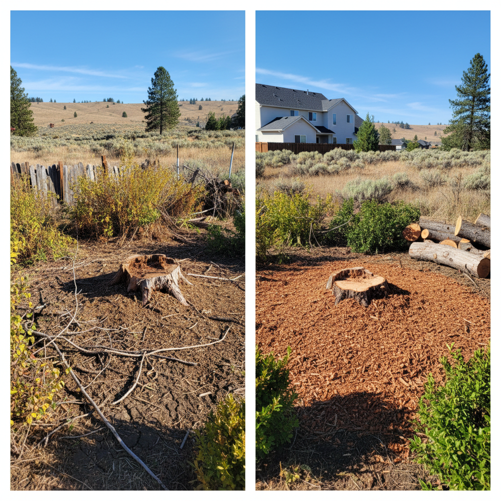 Completed emergency tree removal work at a residential property in Yakima, WA