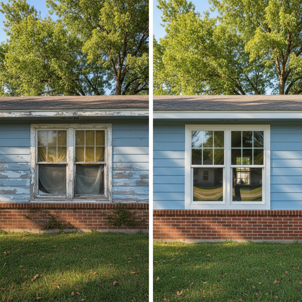 Completed window replacement work at a residential property in Guymon, OK