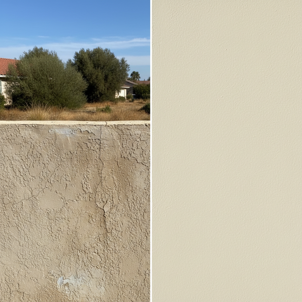 Completed stucco replacement work at a residential property in Ontario, CA