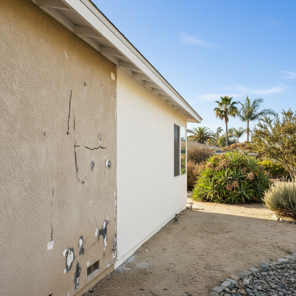 Completed stucco replacement work at a residential property in Ventura, CA