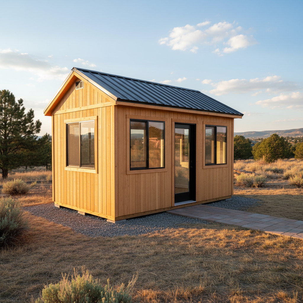 Completed office sheds work at a residential property in Parker, CO