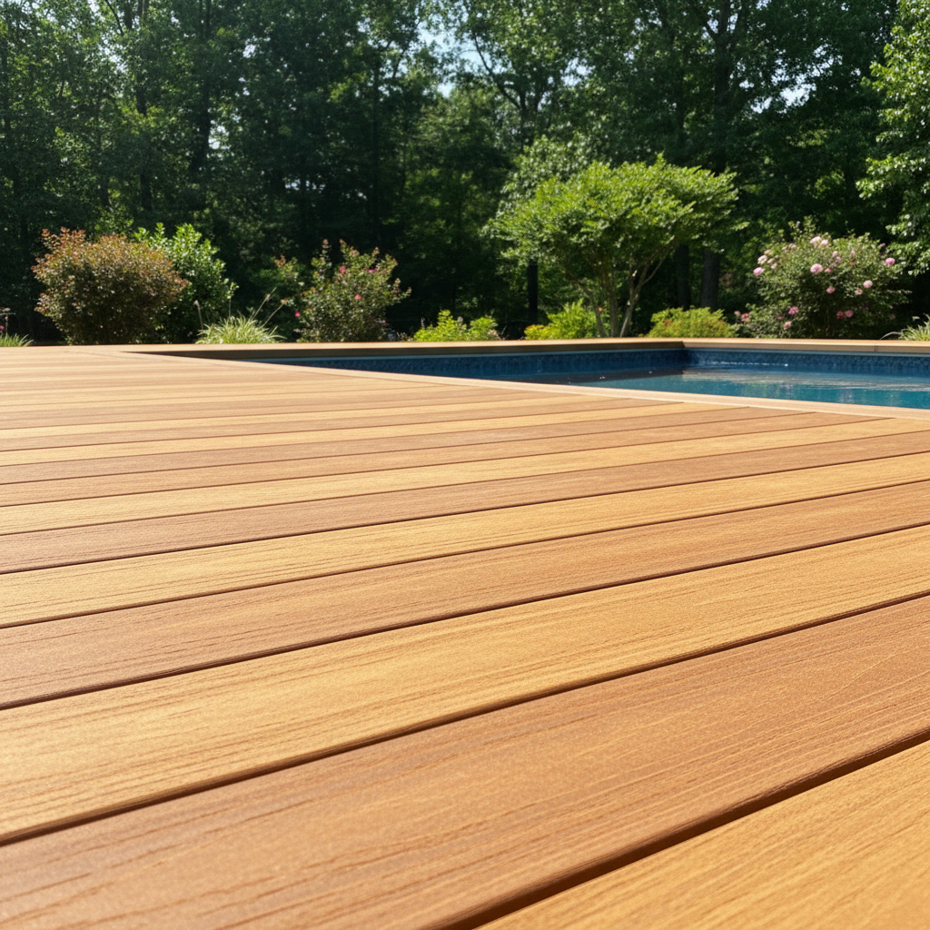 Completed pool decks work at a residential property in Knoxville, TN