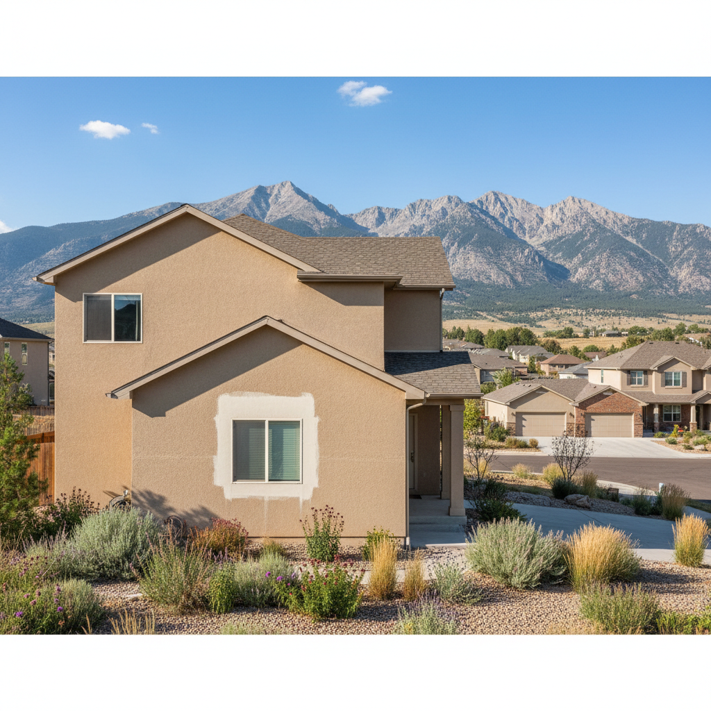 Completed stucco repair work at a residential property in Salt Lake City, UT