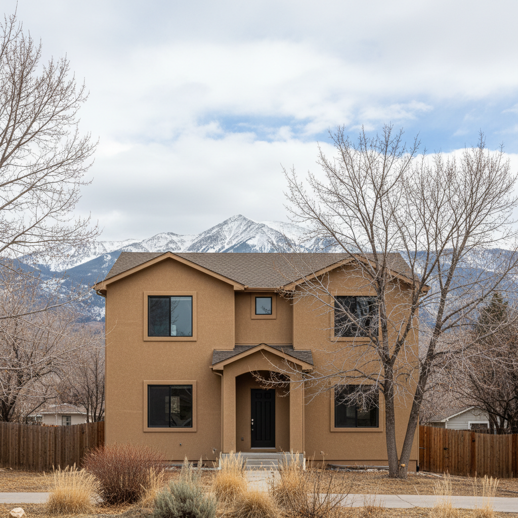 Completed stucco installation work at a residential property in Salt Lake City, UT