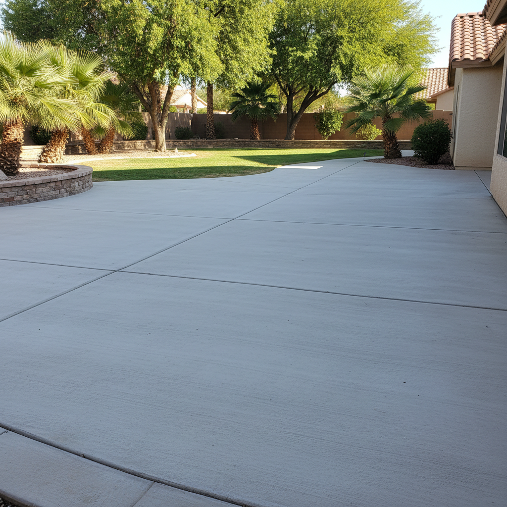 Completed concrete flatwork work at a residential property in Laveen Village, AZ