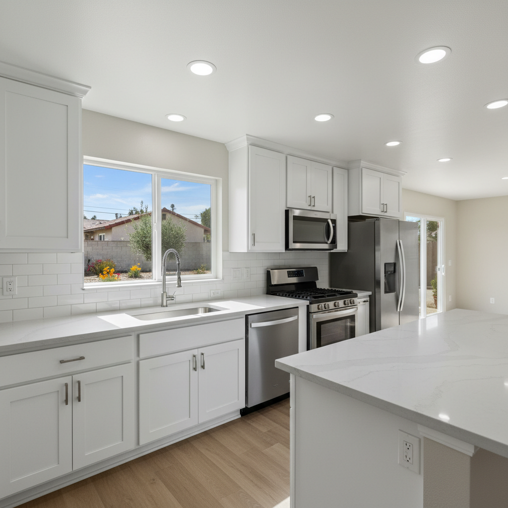 Completed kitchen remodel work at a residential property in Pomona, CA