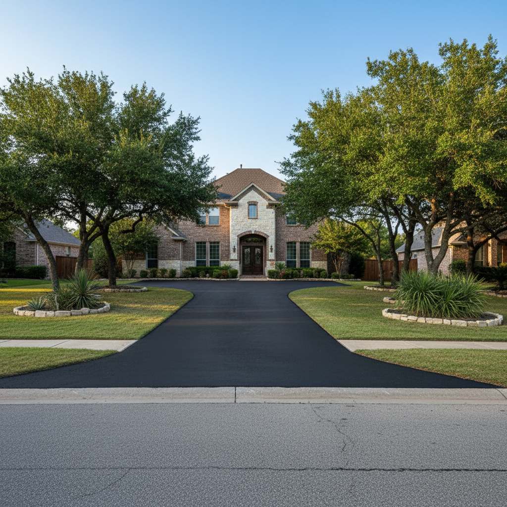 Completed commercial asphalt work at a residential property in New Deal, TX