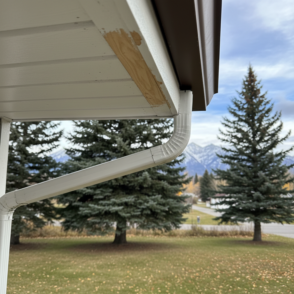 Completed soffit repair work at a residential property in Whitefish, MT
