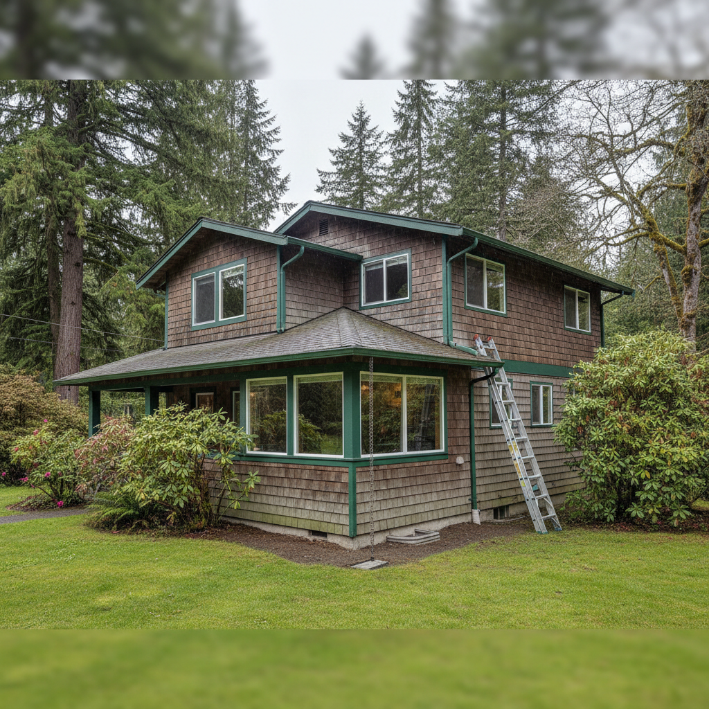 Completed gutter cleaning work at a residential property in Bothell, WA