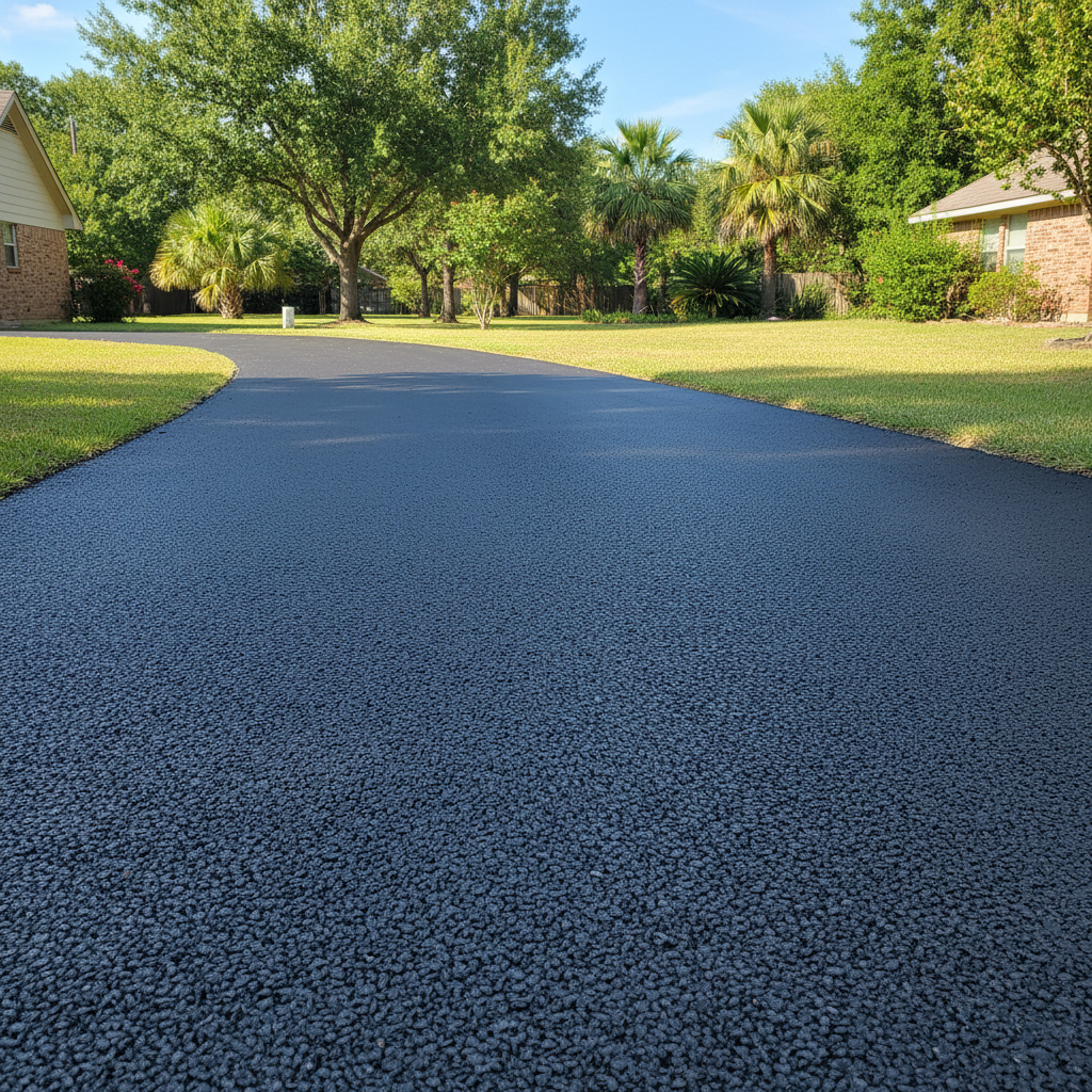 Completed commercial asphalt work at a residential property in Houston , TX