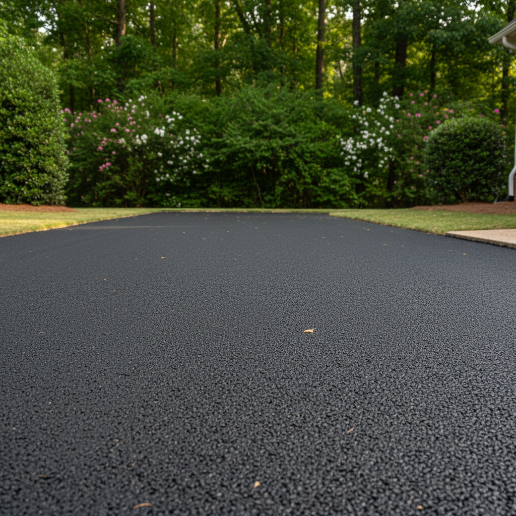 Completed asphalt paving work at a residential property in Atlanta, GA