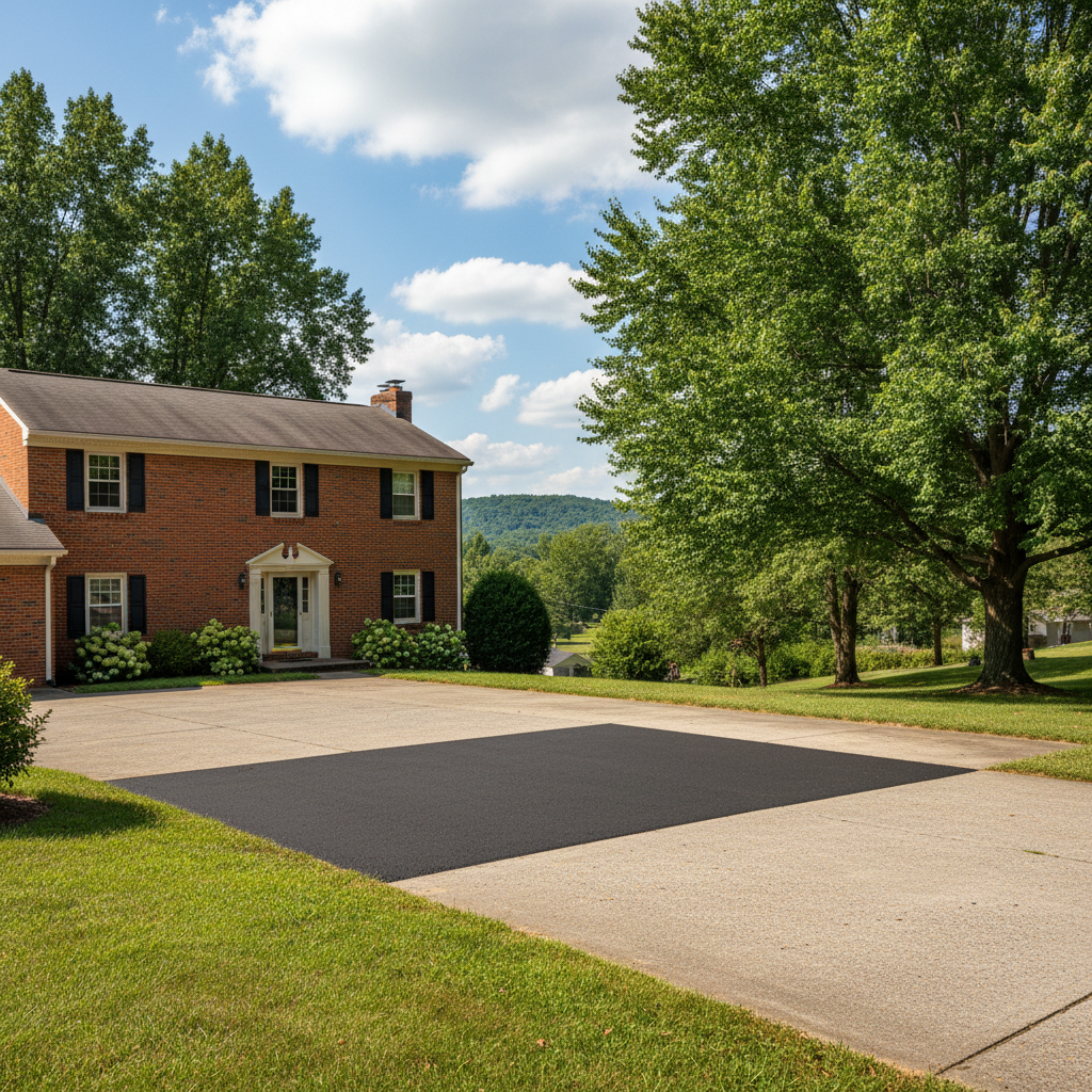 Completed asphalt patching work at a residential property in Harrisburg, PA
