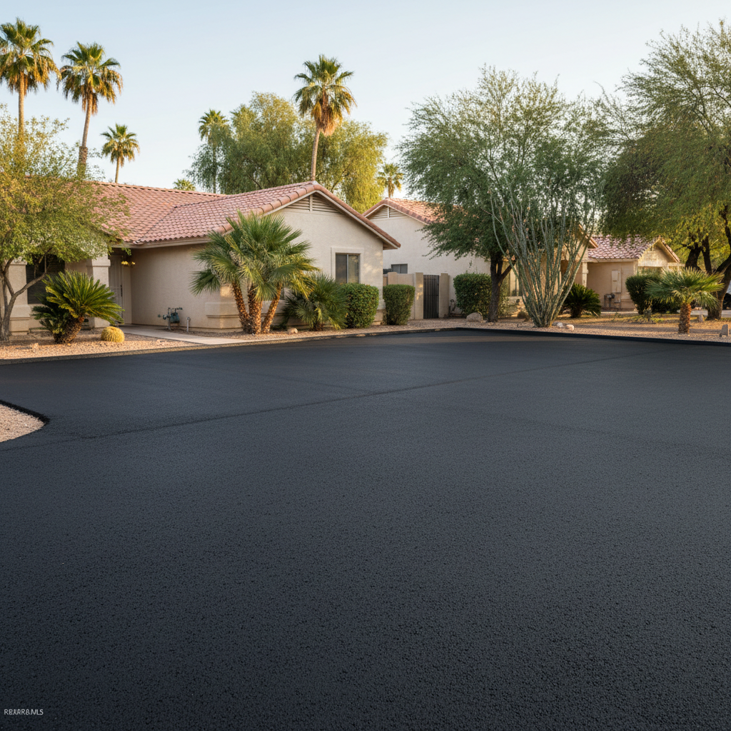 Completed commercial asphalt work at a residential property in Phoenix, AZ