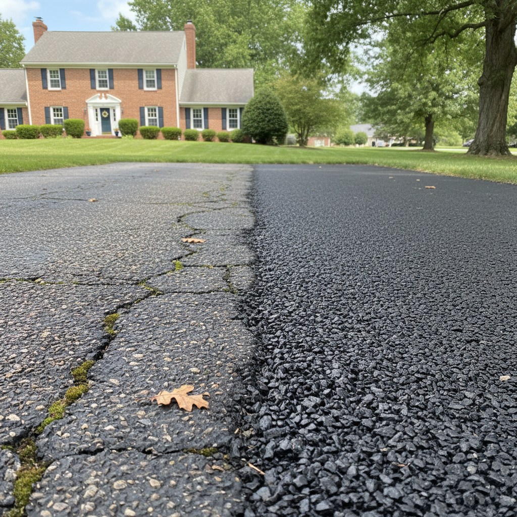 Completed asphalt milling work at a residential property in Harrisburg, PA