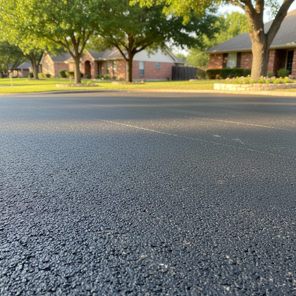 Completed asphalt paving work at a residential property in Dallas, TX