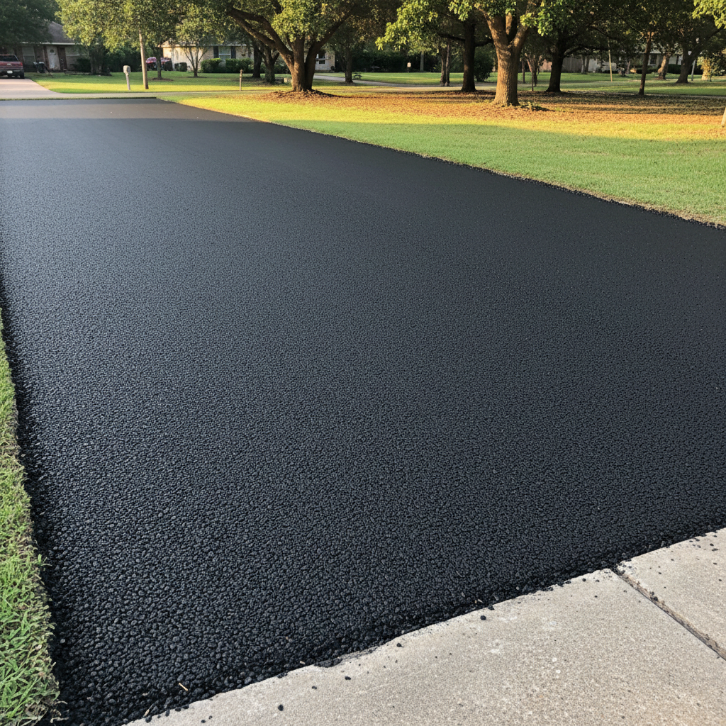 Completed residential asphalt work at a residential property in Humble, TX