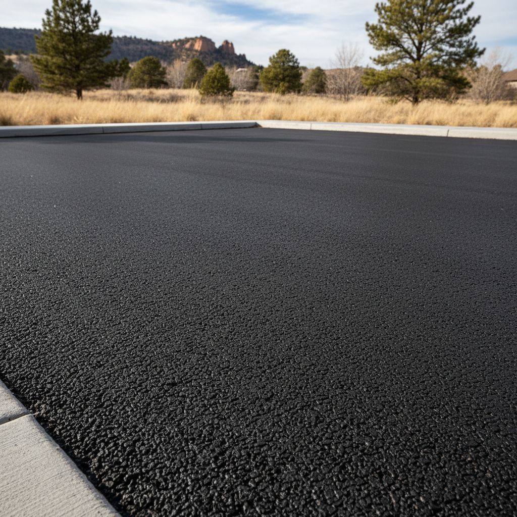 Completed parking lot paving work at a residential property in Colorado Springs, CO