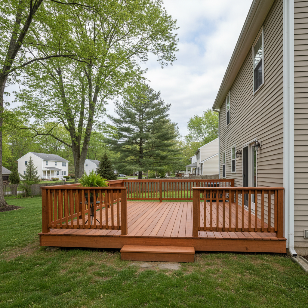 Completed deck painting & staining work at a residential property in North Attleborough, MA