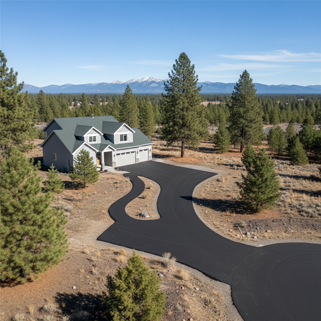 Completed residential asphalt work at a residential property in klamath falls, OR