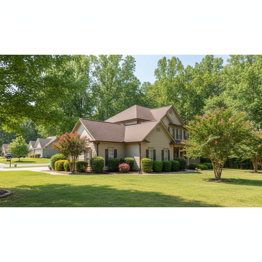 Completed seamless gutter installation work at a residential property in Louisburg, NC