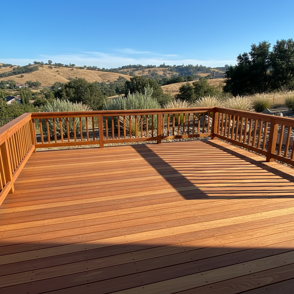 Completed deck construction work at a residential property in Temecula, CA