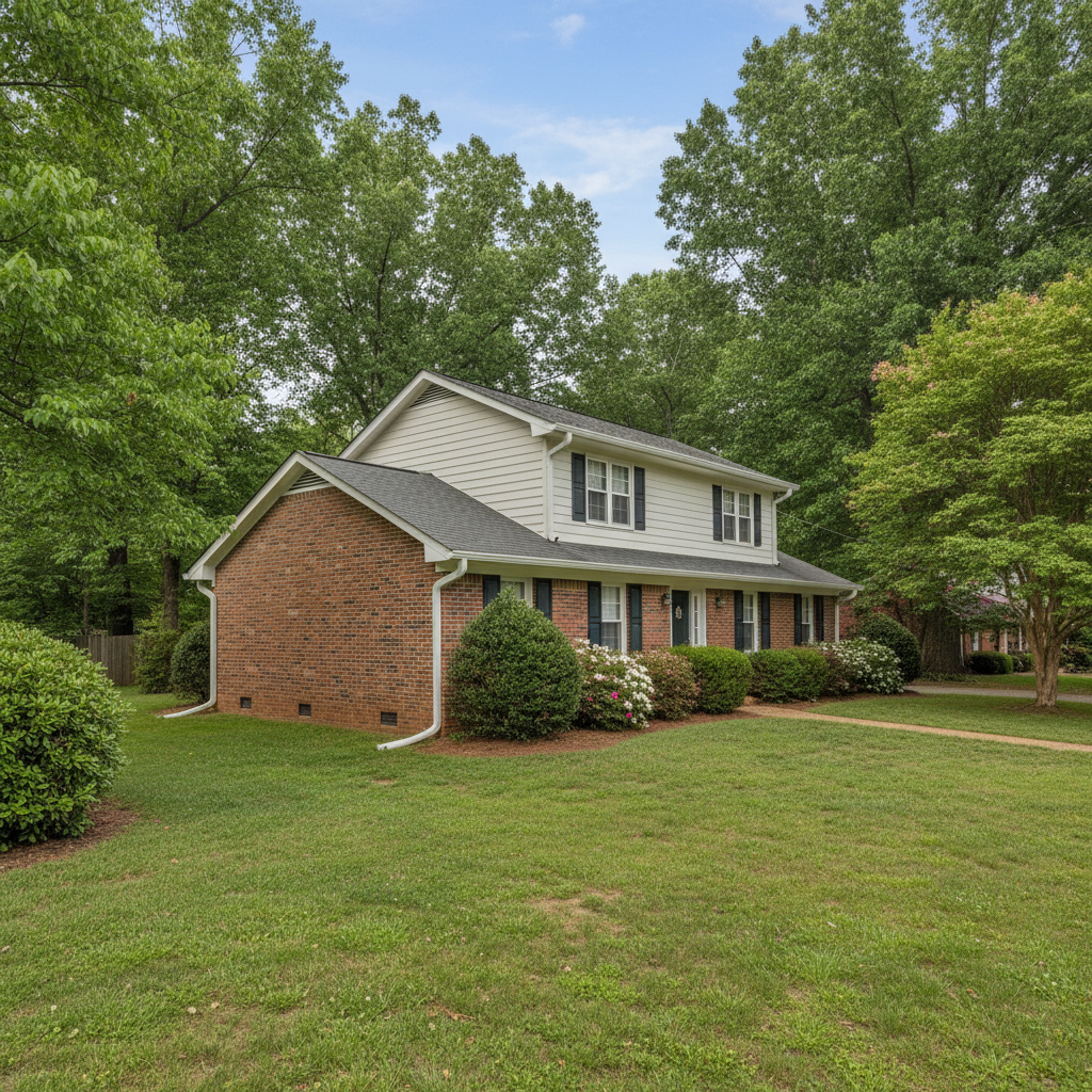 Completed gutter repair work at a residential property in Louisburg, NC