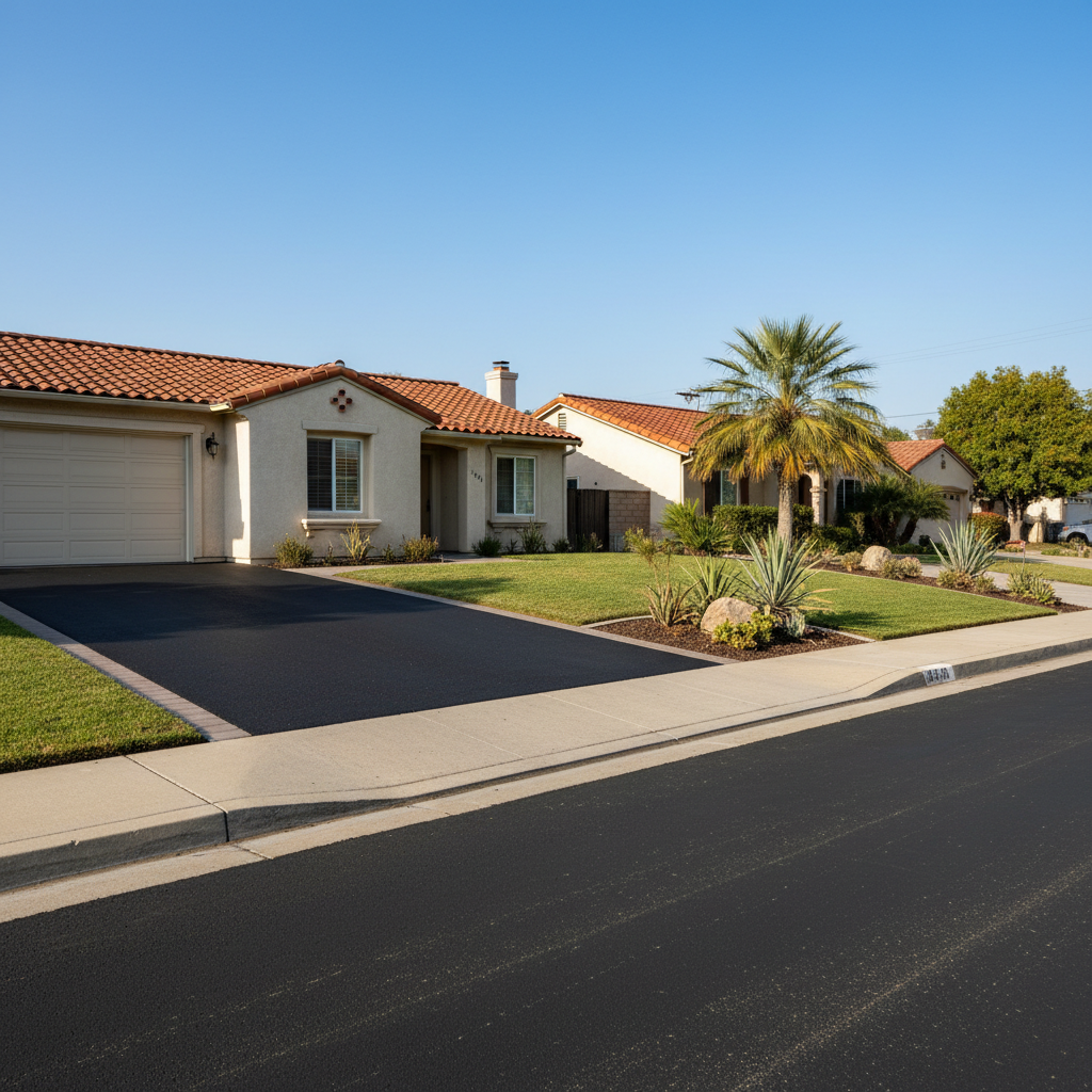 Completed residential asphalt work at a residential property in San Diego, CA