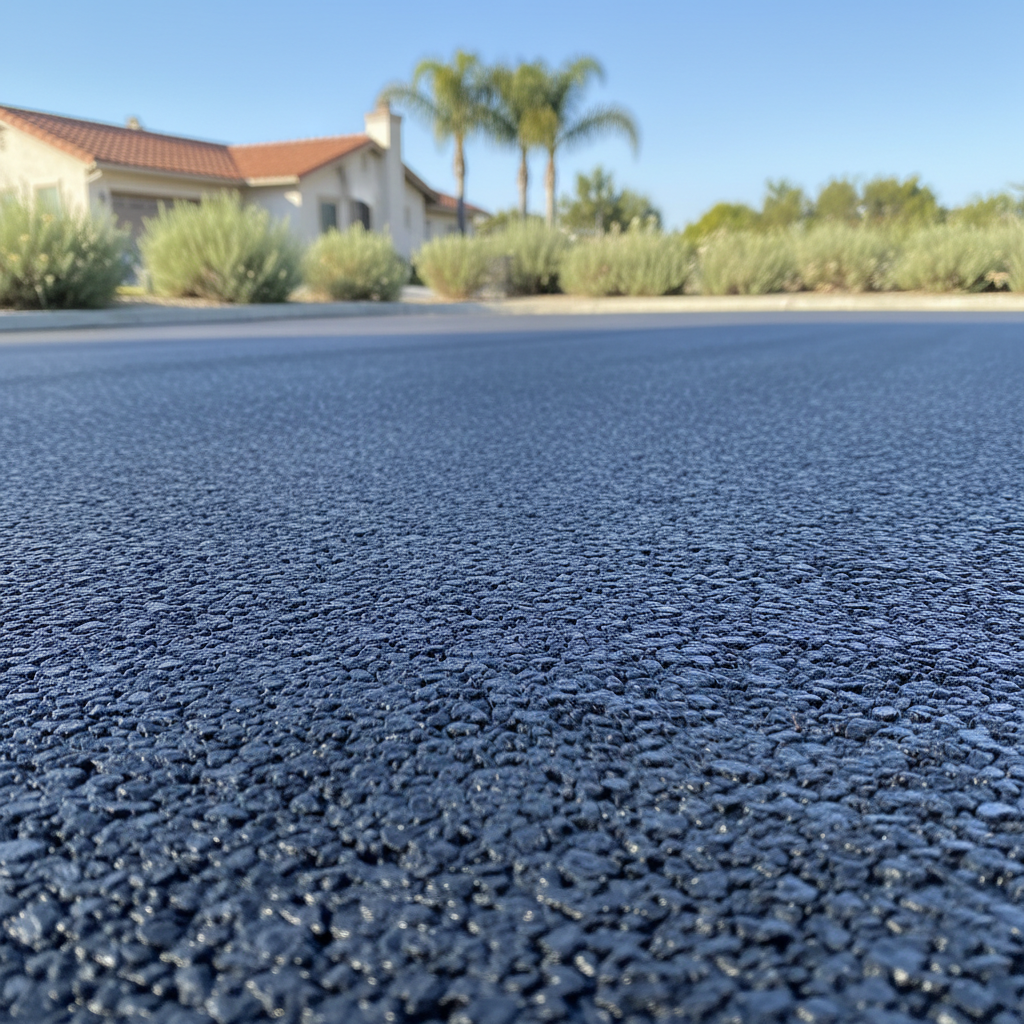 Completed parking lot paving work at a residential property in Los Angeles, CA