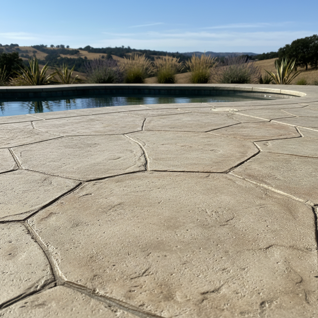 Completed pool decks work at a residential property in Temecula, CA