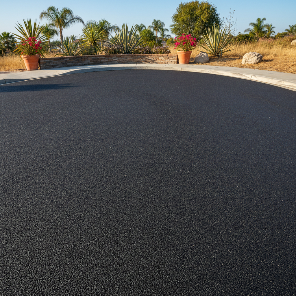Completed parking lot paving work at a residential property in San Diego, CA