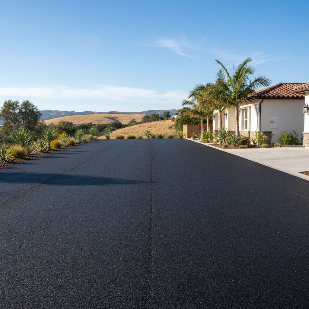 Completed commercial asphalt work at a residential property in San Diego, CA