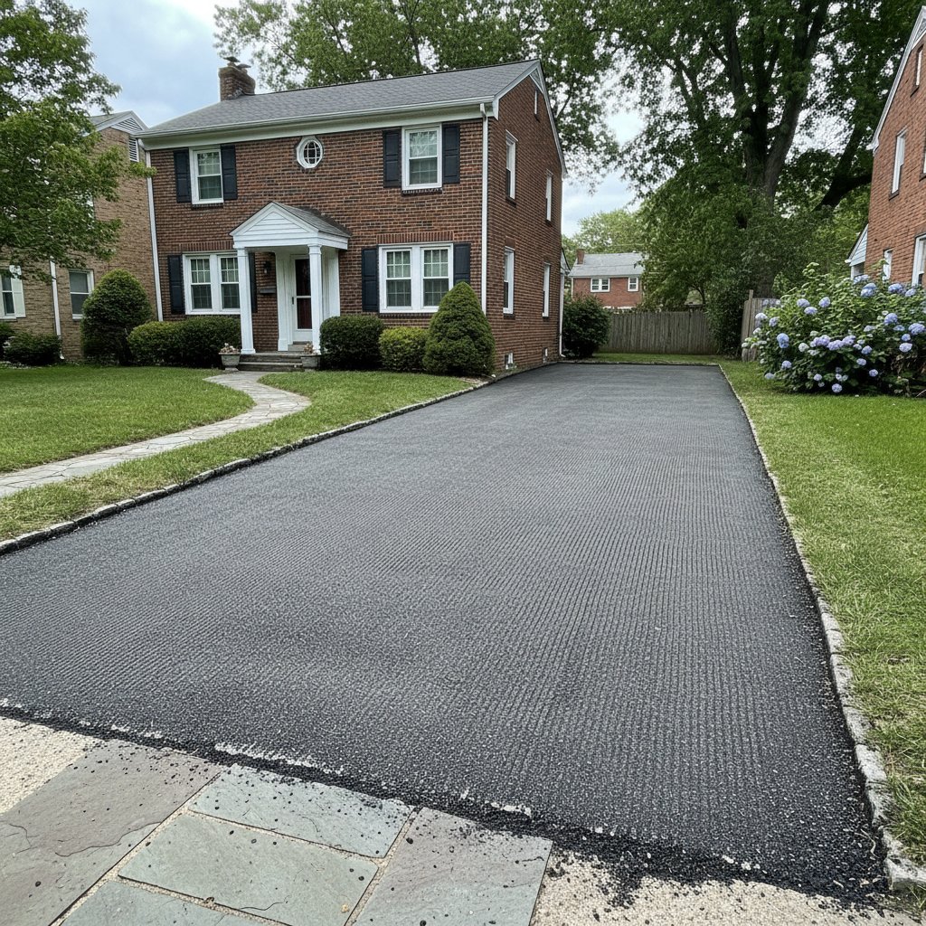 Completed asphalt milling work at a residential property in Philadelphia, PA