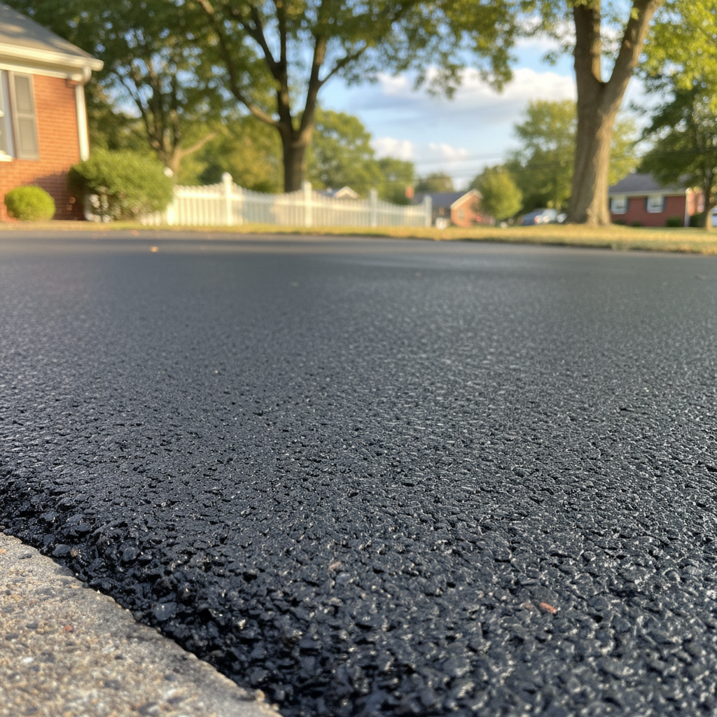 Completed asphalt repair work at a residential property in Philadelphia, PA