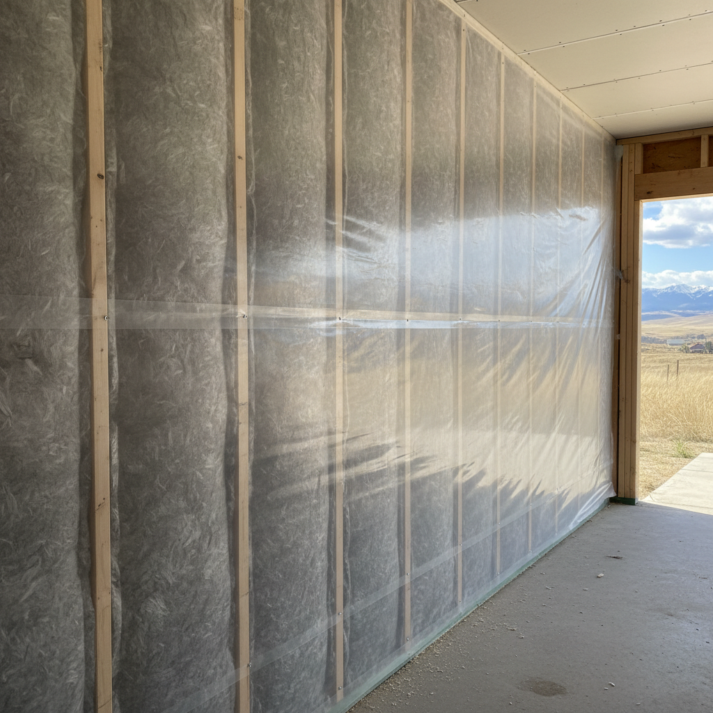 Completed garage insulation work at a residential property in Billings, MT
